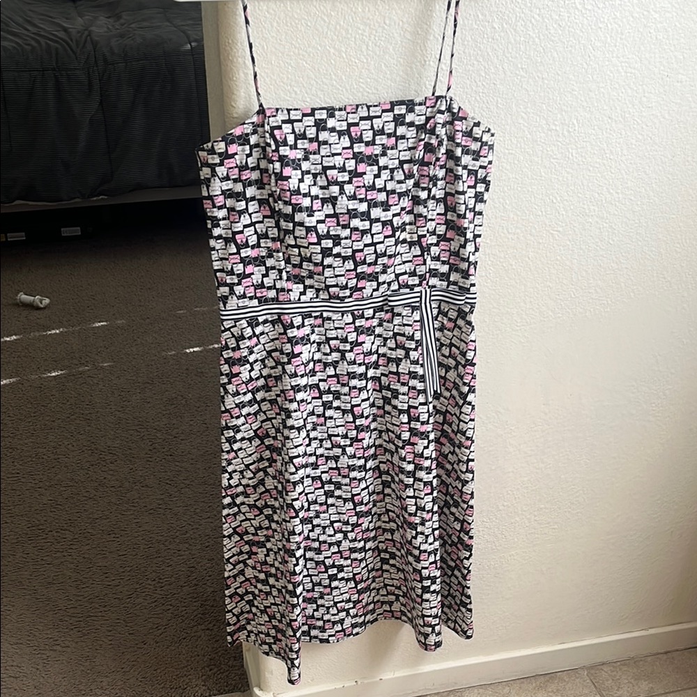 Black and White Sleeveless Spaghetti Strap Sundress
